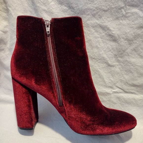 🌎 Nina || Inamae Merlot Velvet 4" Heel Booties - Picture 3 of 9